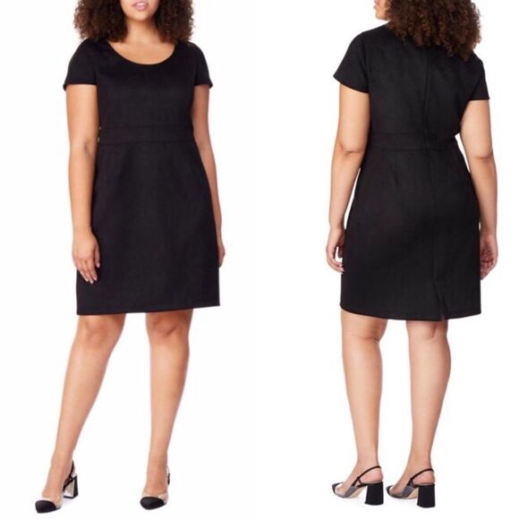 Rebel Wilson x Angels Faux Suede Knee Length Dress Sz 14W NWT - Picture 1 of 8